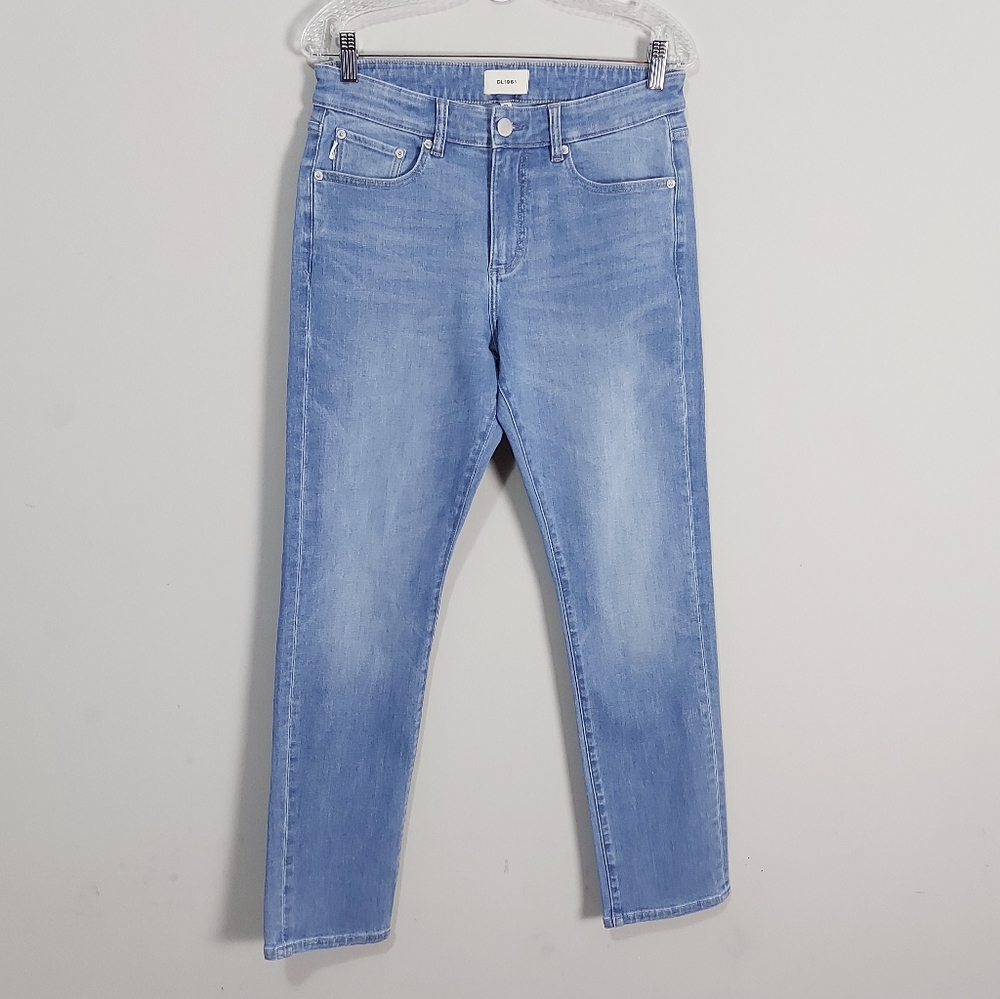 DL1961 Men Palisade Slim Straight Jeans Size 32 Light Blue Mid-rise Stretch